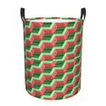 thumbnail image 1 of Balery Geometric Watermelon Cesta de ropa redonda con asas, impermeable, independiente, para ropa, juguetes, dormitorio y familia-Small, 1 of 6