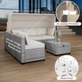 thumbnail image 6 of 6-Piece Outdoor Sectional Sofa Set with Retractable Canopy, PE Rattan Patio Daybed, Adjustable Backrests, UV-Resistant & Weatherproof for Poolside, Garden, Backyard, 6 of 9