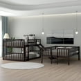 thumbnail image 4 of Triple Bunk Bed Full over Full over Full, Convertible into 3 Full Beds, or 1 Bunk Bed & 1 Platform Bed, Wood Triple Beds Frame with Slide, Ladders and Guardrail, No Box Spring Needed, Espresso, D3825, 4 of 10