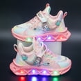thumbnail image 4 of B91xZ Sneakers for Girls With Lights Breathable Princess Lightweight Casual Lighting Kids Up Night Shoes Light (Pink, 12.5 Little Child), 4 of 5