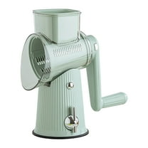 Mouliraty Rotary Cheese Grater with Handle, Vegetable Shredder, 5 in 1 Replaceable Stainless Blades Cheese Shredder, Easy to Clean Food Chopper with Blade Storage Box