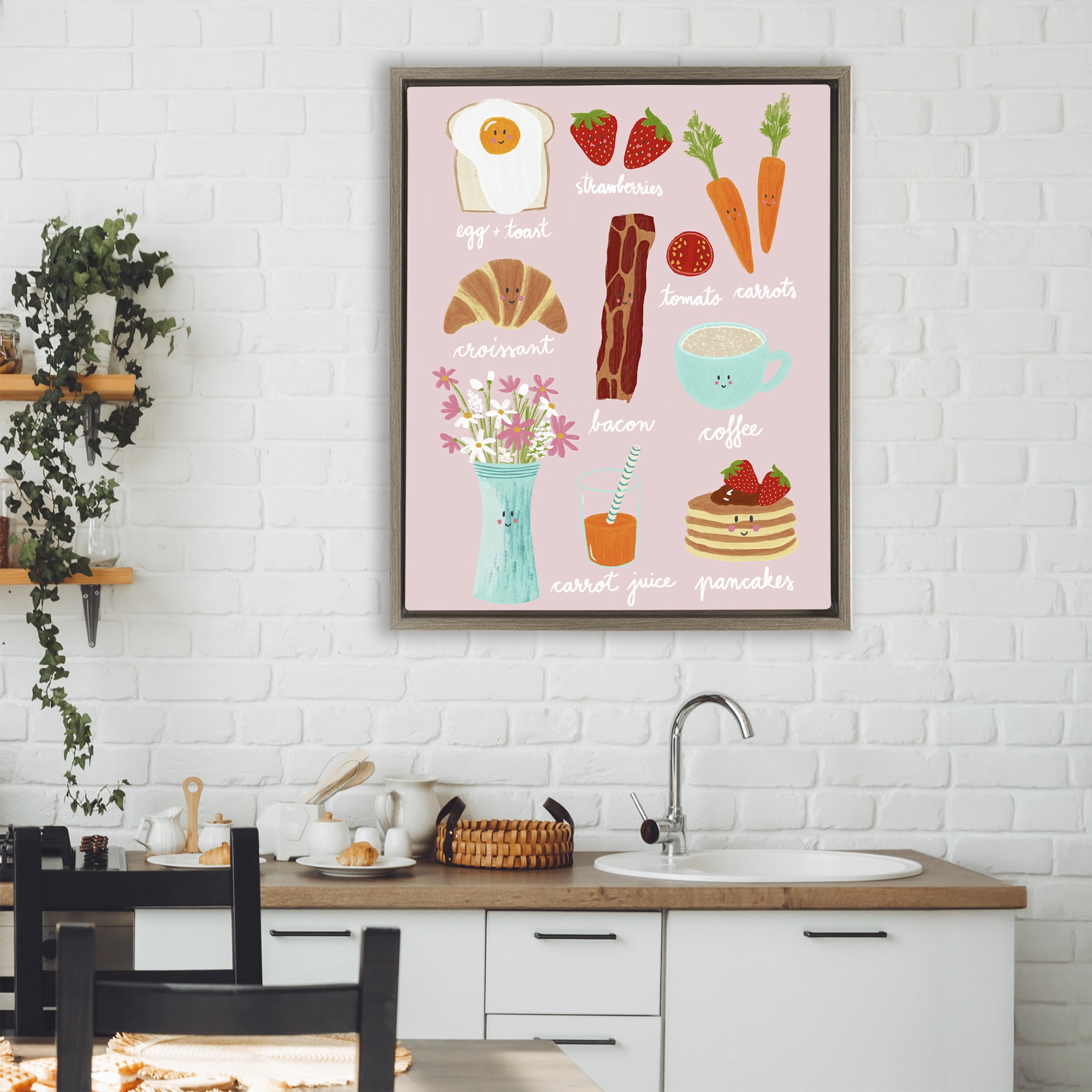 Stupell Industries Lush Summer Breakfast Brown Framed Floater Canvas Wall Art, design by Metka Hiti