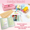thumbnail image 3 of Yarniss Complete Knitting Kit for Beginners, Bamboo Knitting Needles Set 3.75mm-7mm, 10 yarn balls, Storage Case & Full Accessories, All-in-One Knitters Gift for Adults, 3 of 8