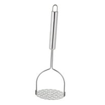 Basiess Stainless Steel Potato Masher, Heavy Duty Metal Masher for Smooth Puree, Kitchen Tool for Potatoes, Vegetables Silver