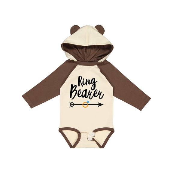 Inktastic Ringbearer with Arrow Boys Long Sleeve Baby Bodysuit