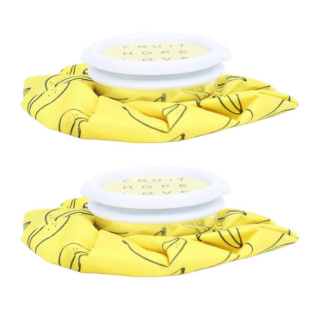 2pcs Cloth Ice Bag Cute Cartoon Hot Cold Compress Multifuntional Small Ice Bag for Swelling Wisdom Teeth Headache Yellow