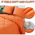 thumbnail image 3 of Lightweight Queen Comforter Set with 2 Pillow Sham - 3 Pieces Set - Quilted Down Alternative Comforter/Duvet Insert for All Season - Orange/Black - Queen Size, 3 of 6