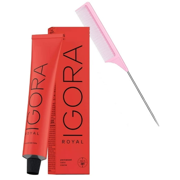5-7 IGORA ROYAL by Schwarzkapf PERMANENT Creme Hair Color Dye, Cream Haircolor, Newest 2024-2025 Version (w/SIeekshop PINK Comb) (5-7 Light Brown Copper - new)