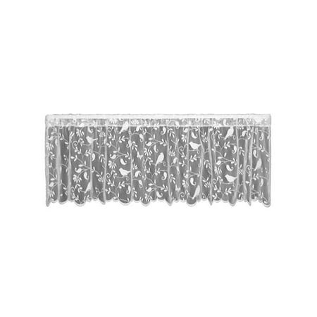 18 Inch Valance - Heritage Lace Bristol Garden 60-inch x 18-inch Valance White