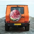 thumbnail image 6 of Salouo Watermelon Splash Realism Art Print Spare Tire Cover 14-17 inch Spare Tire Protector Universal Tough Tire Wheel Cover for Trailer SUV and Truck-16 inch, 6 of 6