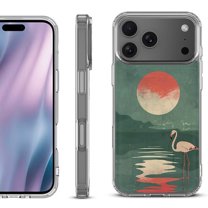 For iPhone 17 Pro Max Protective Shockproof Phone Case, by OneToughShield - Flamingo Sunset