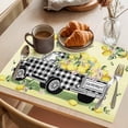 thumbnail image 3 of Summer Lemons Placemats Set of 4 Rustic Black Plaid Truck Fruits Yellow Place Mats Indoor Wipeable Table Mats Washable Cloth Dining Table Placemats for Kitchen Holiday Party Home Decor 13x19 Inch, 3 of 9