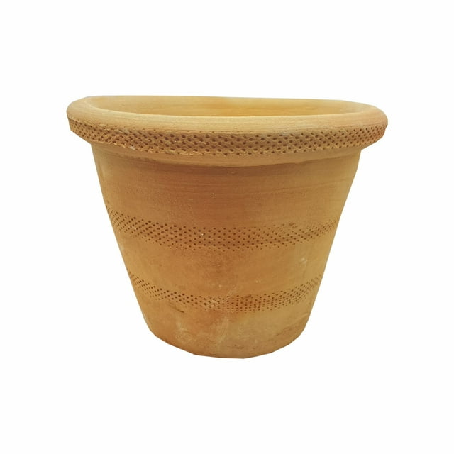 Artesanal Maceta de Barro Cilíndrica 14 cm
