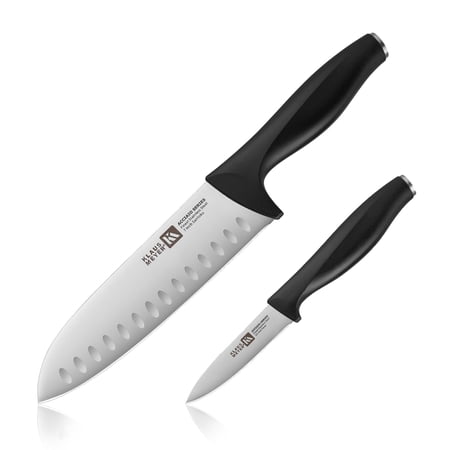 Klaus Meyer Acciaio High Carbon Stainless Steel 2 Piece Knife Set (Black)