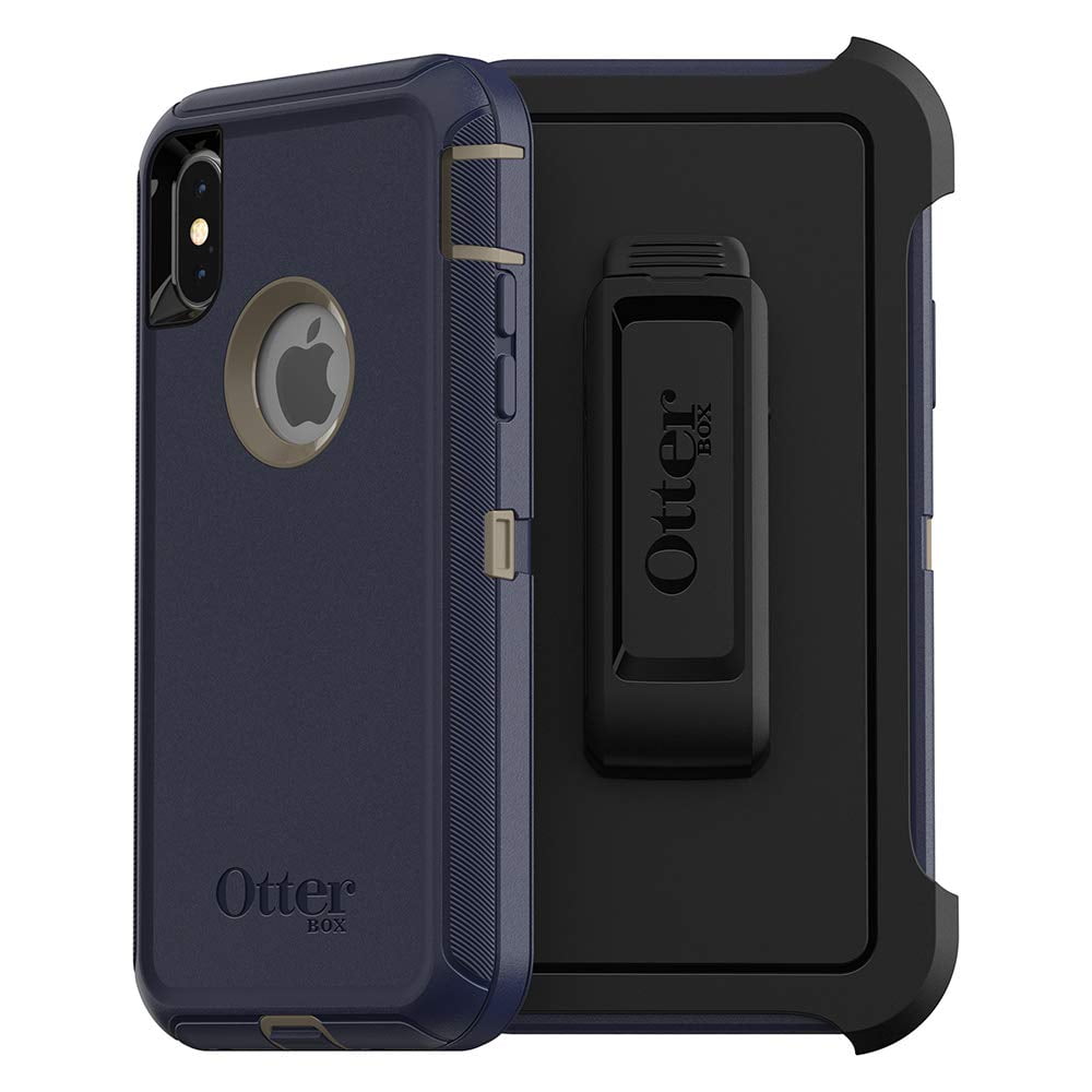 OtterBox DEFENDER SERIES Case &amp; Holster for iPhone X / XS (ONLY) - Dark Lake Blue
