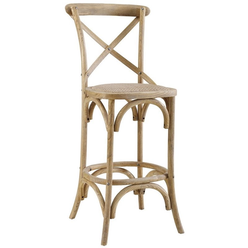 Linon Moxy 30" Wood Bar Stool in Gray Wash