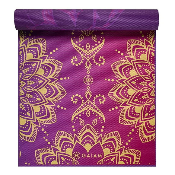 Gaiam 6MM Yoga Mat Reversible Royal Bouquet