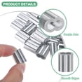 thumbnail image 2 of Uxcell 50-Pack Aluminum Crimping Loop Sleeves, 4mm 1/6 Double Round Barrel Wire Rope Sleeves, 2 of 2