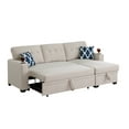 thumbnail image 3 of 82" Width Sectional with Storage Chaise,Sleeper Sofa Couch with Pullout Bed,Tufted Sectional Sofa Bed with Cupholder Armrest for Living Rooms, College Dorms, Home Offices,Beige, 3 of 7