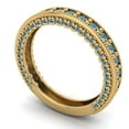 thumbnail image 2 of 1.44 ctw Wedding Band for Women - 14K Yellow Gold Blue Moissanite Stackable Eternity Ring, 2 of 6