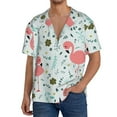 thumbnail image 3 of Daiia Cute Flamingo Men's Linen Shirts Short Sleeve Casual Shirts Button Down Shirt for Men Beach Summer Wedding Shirt-XX-Large, 3 of 7