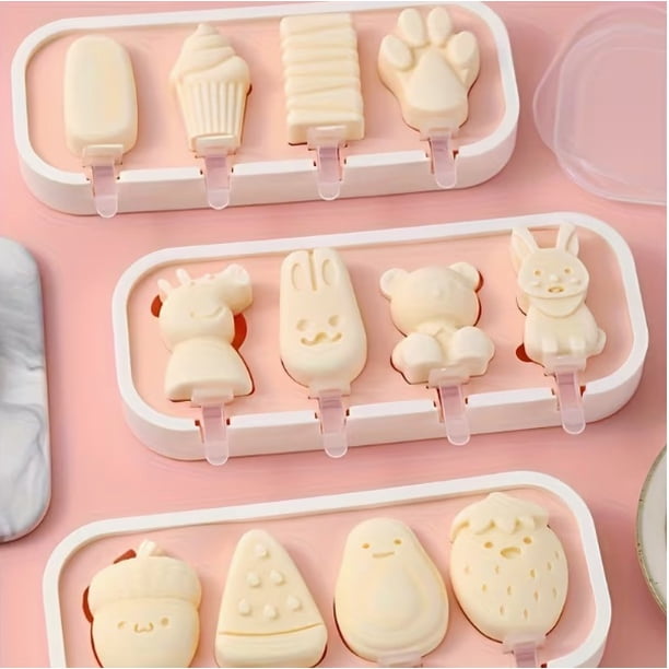 Molde de silicona for paletas de dibujos animados, máquina for hacer helados reutilizable for diversión de verano, accesorio de cocina de 9,84'' x 3,94''