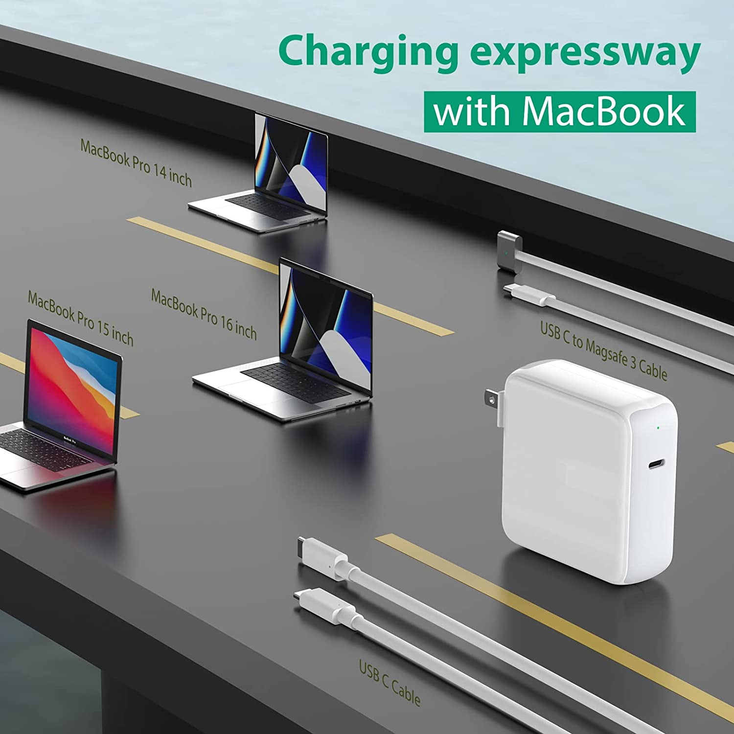 96W Type C Adapter USB C Charger Compatible with M.acBook Pro 16, 15, 14, 13 inch 2021, 2020, 2019, 2018, New M.acBook Air, iPad Pro
