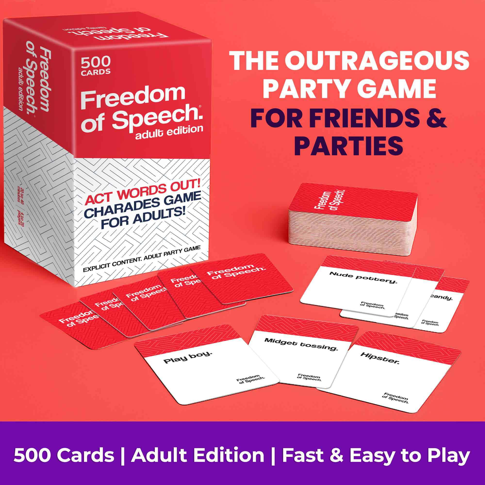 Quokka Freedom of Speech Card Board Game – Fast-Paced Guess the Word Challenge – Funny Card Game for Friends and Family
