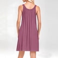 thumbnail image 4 of WTOBBY Women's Beach Vest Casual Summer Sleeveless Dress with Pocket Straps Solid Color for Swim Cover-Up and Lightweight Wear,Watermelon Red XL, 4 of 5