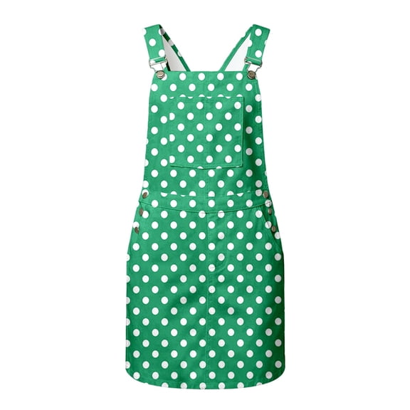 Bobifish Toddler Girls Suspender Dress Polka Dot Print Sleeveless Pocket Casual Dresss Everyday Loose Fit Children Girls Dresss