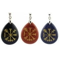 thumbnail image 5 of EOEMY Teardrop Vegvisir Pendant Natural Chakra Stones Engraved Viking Talsman Symbol-Red Stone (Vegvisir), 5 of 7