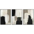 thumbnail image 4 of PixonSign Framed Canvas Print Wall Art Set Black & Gray Pastel Paint Stroke Collage Abstract Shapes Digital Art Modern Art Decorative Boho Calm/Zen - 24"x36"x3 White, 4 of 5