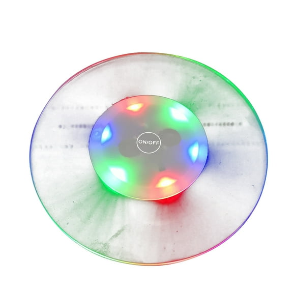 WORGEOUS LED Round Shape Transparent Colorful Flash Waterproof Light Coaster