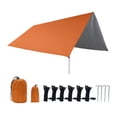 thumbnail image 2 of Lona de acampada, refugio, protección solar portátil ligera, toldo de acampada, tienda de campaña, lona para actividades al aire libre, senderismo, Naranja, 2 of 8