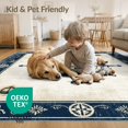 thumbnail image 4 of ODIKA 8'x10' Washable Area Rug Compass Boat Nautical Maritime Retro Round Vintage Circular Fish for King Size Bedroom Under Bed, Master Suite, Non-Shedding, Easy Care, 4 of 7