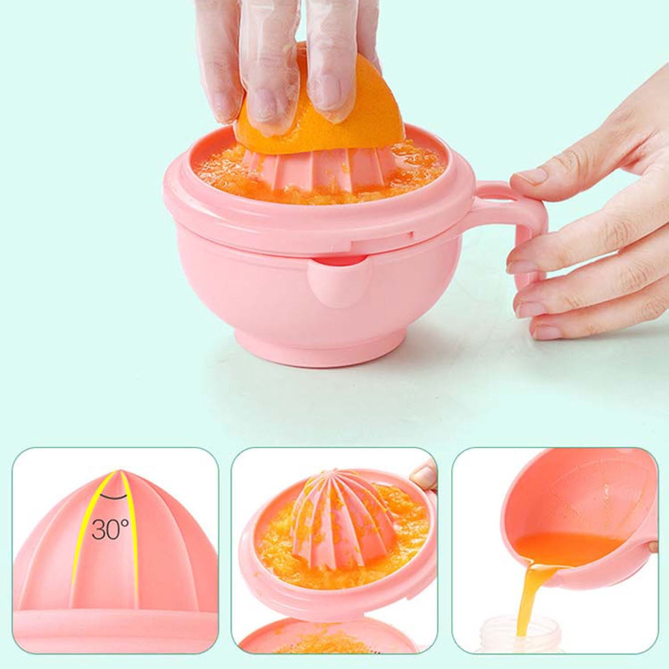JilgTeok 5 Packs Onion Chopper Garlic Cutter Manual Food Processor Puree Stick Tool Food Grinding Bowl for Chili, Vegetable, Nuts, Fruits, Salad Kitchen Gadgets