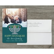 Hanukkah Votive - Deluxe 5x7 Personalized Holiday Hanukkah Card