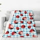 thumbnail image 1 of Fotbe Flowers and Lady Bugs Manta de Franela Acolchonada con Estampado, Súper Suave y Esponjosa, Extra Grande para Sofá, Cama, Uso Todo el Año-50"x40", 1 of 7