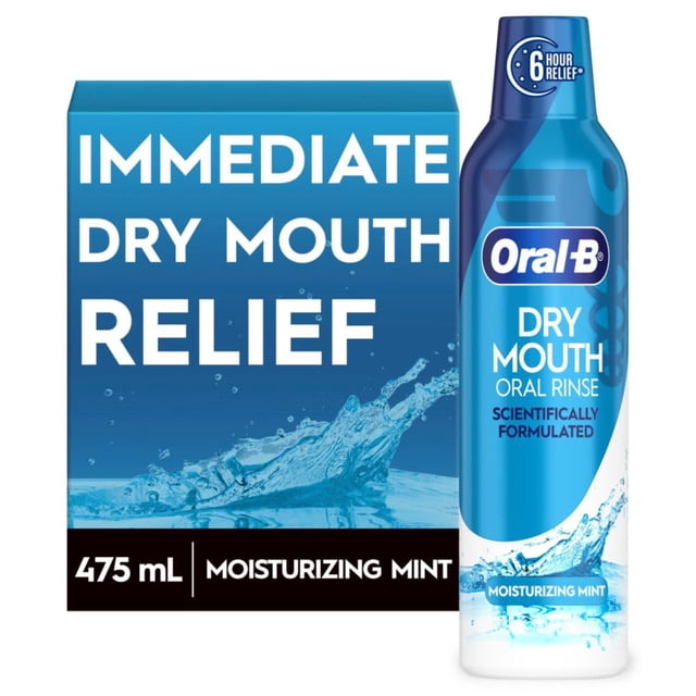 Enjuague bucal Oral-B Enjuague bucal hidratante para boca seca, menta, 475 ml