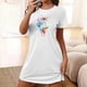 thumbnail image 1 of Camisón corto de talla grande para mujer, camisón de manga corta con estampado de pecho a la moda, camisón para mujer, 1 of 7
