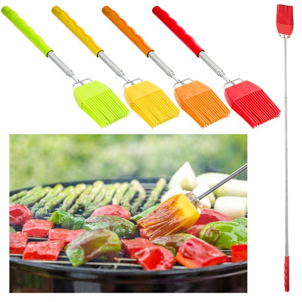 2 Silicone Basting Brush Extendable Telescopic Tool Cooking Utensil
