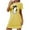 Yellow, variant on Aboser Halloween Nightshirts for Women Short Sleeve Sleepwear Funny Printing Short Nightgown Casual Crew Neck Loungewear Comfy Soft Holiday Sleepdress
