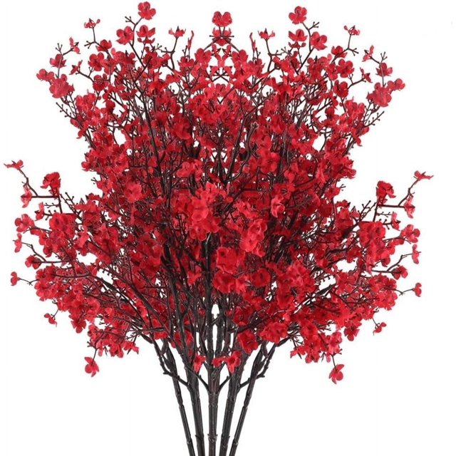6 paquetes de flores artificiales de aliento de bebé, ramos de gypsophila falsos a granel, arreglos florales de seda de tacto real azul para centros de mesa, bodas, hogares, granjas, fiestas,