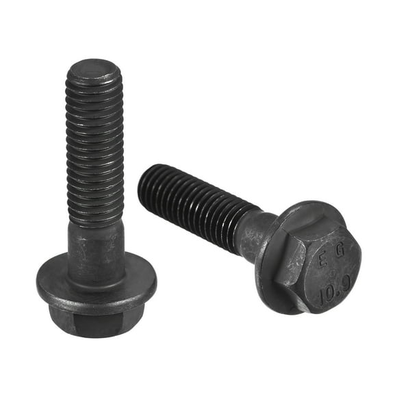 Unique Bargains M8x35mm Hex Flange Bolts, 10 Pack 10.9 Grade Carbon Steel Hexagon Head Screws