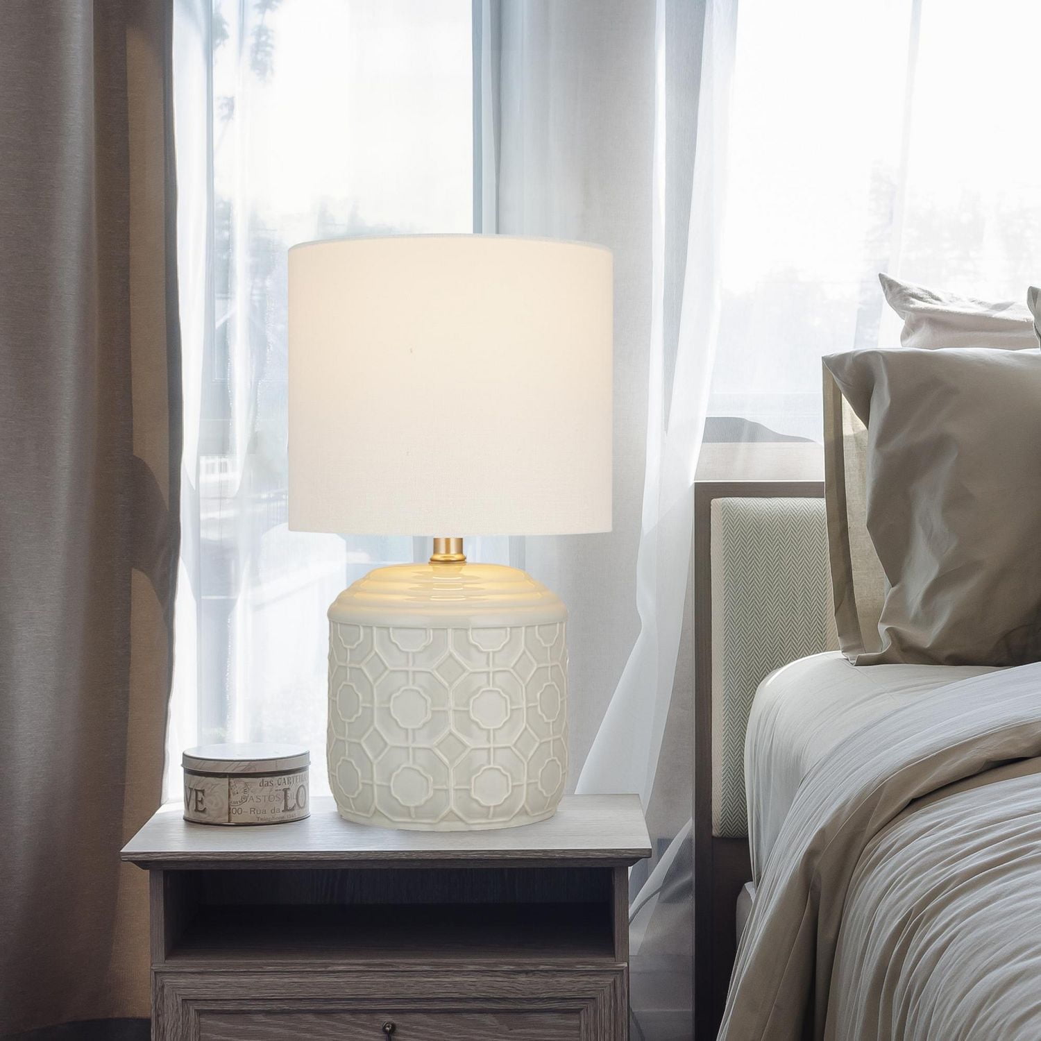 hometrends Light Green Glaze Ceramic Table Lamp