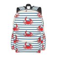 thumbnail image 2 of Disketp Cute Red Crabs With Nautical Mochila Escolar de Gran Capacidad y Peso Ligero, Mochila de Viaje Ideal para Escuela, Trabajo y Uso Diario, Cómoda y con Estilo, 2 of 8