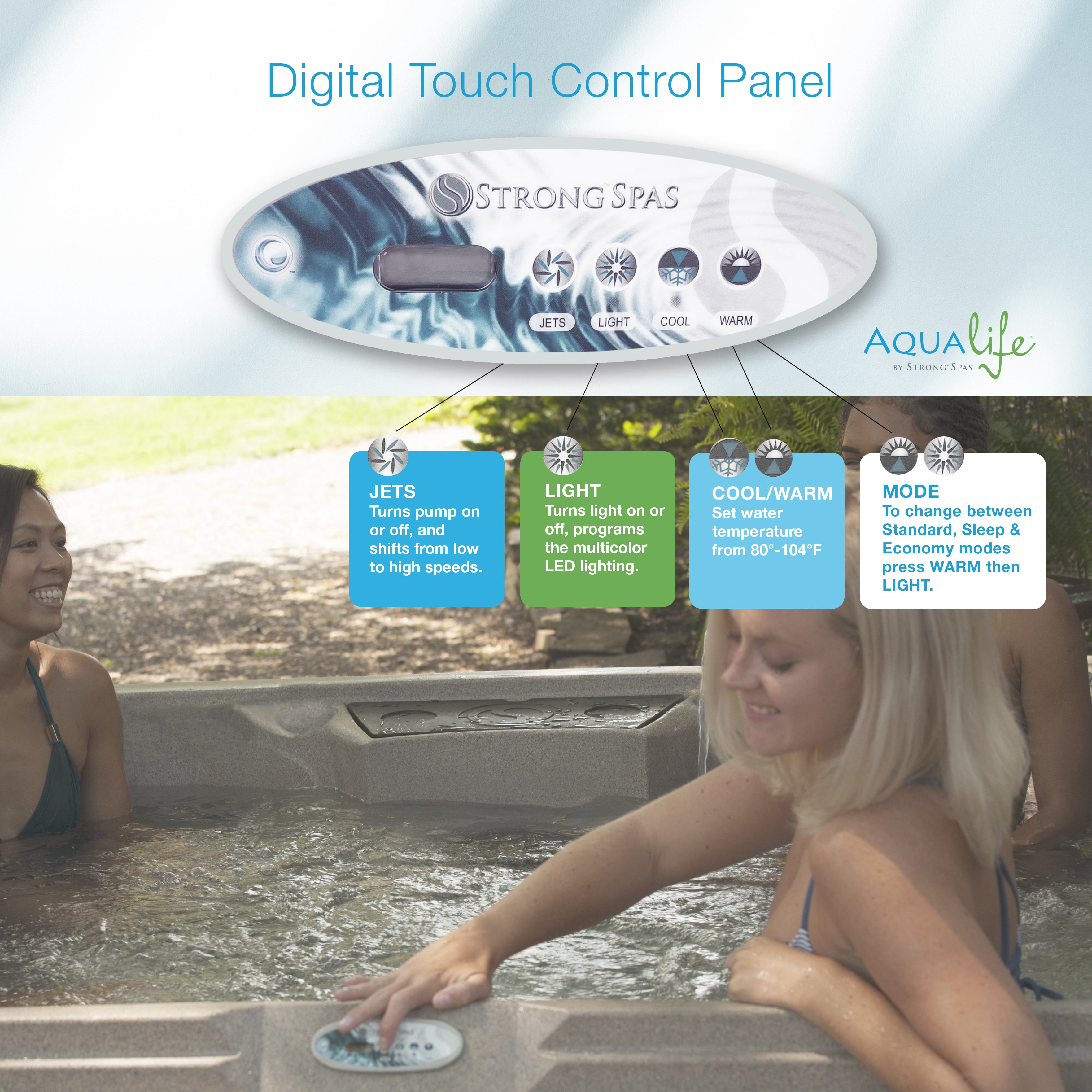 Aqualife by Strong Spas Ariana 6 Person 70-Port Lounger Spa, 30 Jets, Espresso