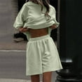 thumbnail image 5 of Miqool Womens 2 Piece Sets Summer Outfits 3/4 Sleeve Pocket Oversized T-Shirt Top and Wide Leg Two Piece Lounge Sets Tracksuits, S-XL, 5 of 8