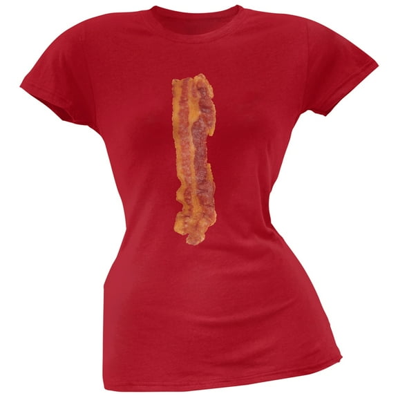Bacon Strip Red Soft Juniors T-Shirt - X-Large