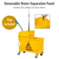 thumbnail image 4 of Mind Reader Bucket with Wringer and Mop Set, 22 Qt (5.5 Gallon), Floor Cleaning, Wheels, 16.25"L x 10.75"W x 24.5"H, Yellow, 4 of 9